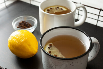 A view of the preparation of a hot toddy drink.