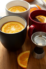 A view of the preparation of a hot toddy drink.