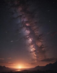 Dark velvet sky ablaze with diamond-like stars ,  universe,  beauty,  dark