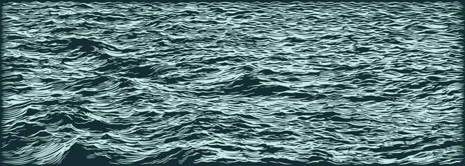Sea. Hand drawn engraving. Vector vintage illustration. 8 EPS