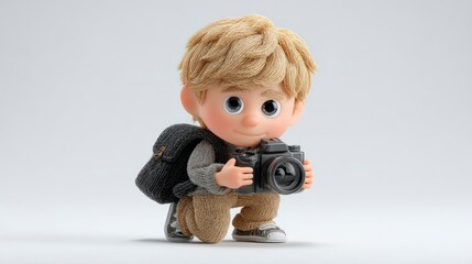 A young photographer capturing moments with a camera ready for adventure and exploration