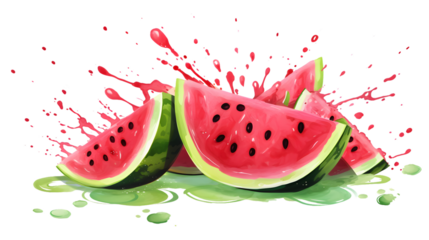 Fresh Watermelon Slices with Hand Lettered Watermelon Typography, Summer Fruit Composition