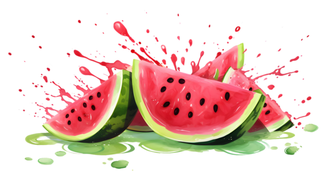 Fresh Watermelon Slices with Hand Lettered Watermelon Typography, Summer Fruit Composition - Powered by Adobe