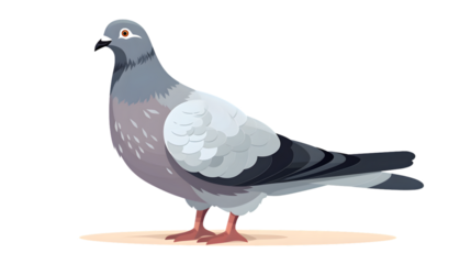 Professional Pigeon Flat Vector Illustration for White Background Usage