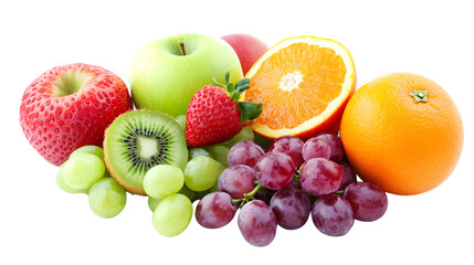 Assortment of Fresh Organic Fruits Piled Together in Red Basket | Food Photography Stock Image