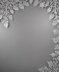 Silver leaf lace border, shimmering metallic backdrop,  artwork,  design,  vintage