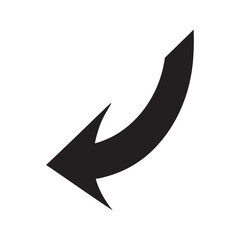 Minimalist Left Arrow Silhouette Vector Illustration