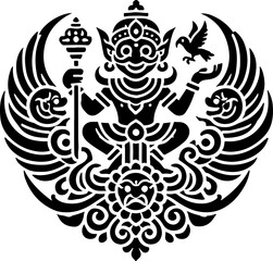 sketch vector illustration silhouette design icon logo symbol character god goddess world puppetry ethnic classic vintage traditional