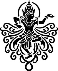 sketch vector illustration silhouette design icon logo symbol character god goddess world puppetry with classic ethnic details vintage traditional