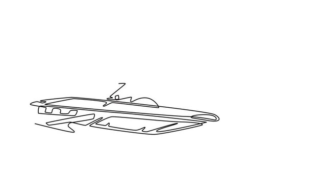Plane crashes concept . Single line draw design. Full length animation illustration. High quality 4k footage