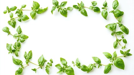 Fresh basil leaves frame (1)