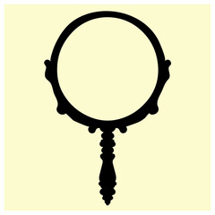A black silhouette of a mirror