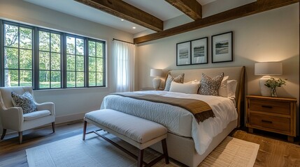 Inviting Bedroom Interior With Natural Light And Cozy Decor