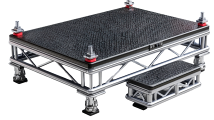 Stage Platform System: Versatile and durable stage platform system designed for performance, exhibition, and events.  Includes a large platform for showcasing performers or presenters.