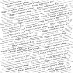 Repetitive Happy Valentine's Day word cloud, ideal for love-themed visuals, romantic cards, and February holiday content.