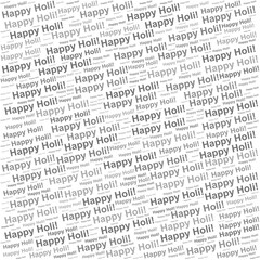 Fototapeta premium Word cloud with Happy Holi repeated, themed for India's festival of colors and joy, suitable for cultural or festive content.