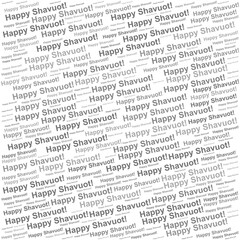 Fototapeta premium Word cloud with Happy Shavuot repeated, themed for Jewish harvest festival and Torah celebration.