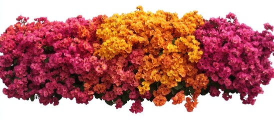 Obraz premium Radiant floral symphony: A colorful profusion of blossoms in contrasting hues