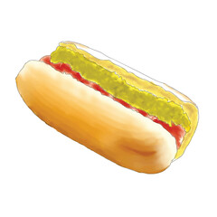 A delicious and appetizing hot dog, perfect for food blogs, menus, or advertising