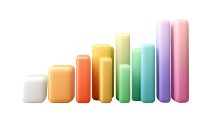 Colorful Gradient Bars in a Row Modern Design for Data Visualization Business Charts and Cre