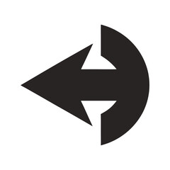 Simple Silhouette Left Arrow Icon Illustration