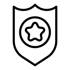 shield star line icon 