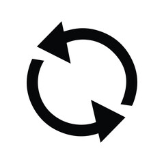 Flat Design Round Arrow Silhouette Art on White