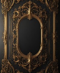 Elegant black & gold shimmering background  Ornate details, luxury VIP coupon , black, exclusive, golden shimmer