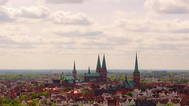 the historic germany city of luebeck 4k 50fps video