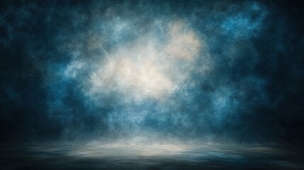 Obraz premium Dramatic, smoky stage backdrop with soft, diffused light.