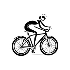 Obraz premium Stylized Cyclist Silhouette Illustration Emphasizing Speed and Minimalist Design