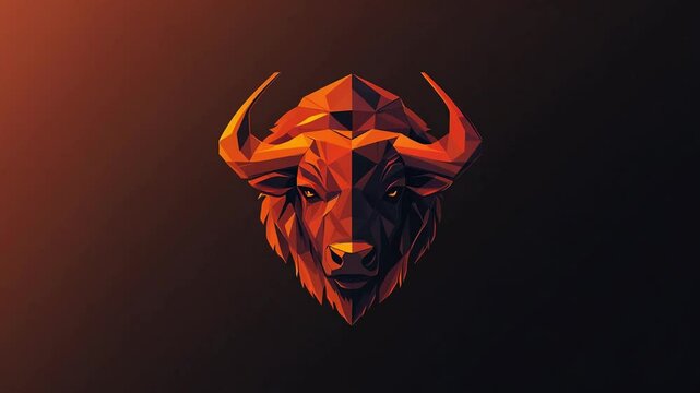 Low Poly Bull Illustration for modern and Powerful Digital Art Creation