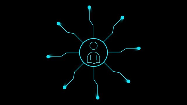 seo user icon for your project . Basic infographics element sign. Black Icon with vertical effect of color edge aberration at white background