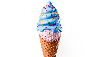 Realistic Melting Ice Cream Cones with Sprinkles – High-Resolution Isolated Food Graphics for Packaging & Social Media