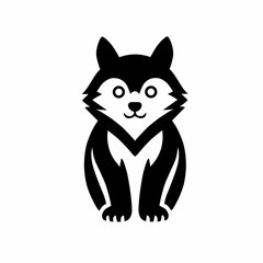 black cat on white background