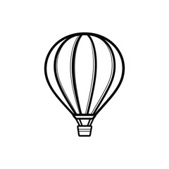 Obraz premium Hot Air Balloon Simple Line Art Design, Isolated Illustration, Transparent