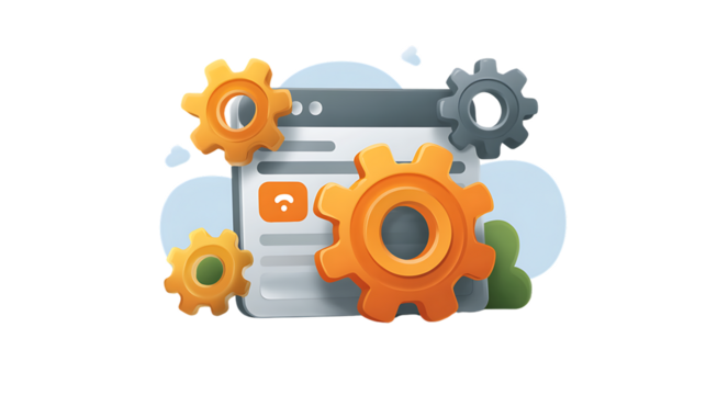 Gears and Settings Illustration for Technology and Business Concepts