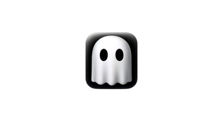 Ghostly Figure in a Rounded Square Frame Halloween Spooky and Digital Design Icon