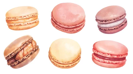 Wall murals Colorful, hand-painted macarons in various pastel shades.