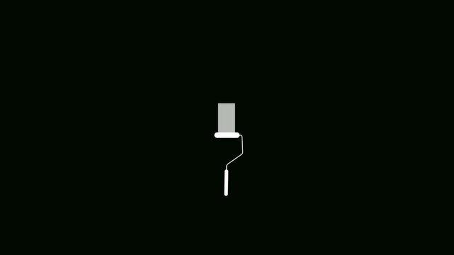paint roller animated icon,Paint roller moving up and down concept. Thin Line Home Improvement DIY Icon Paint Roller
