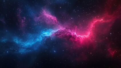 Naklejka premium Cosmic nebulae swirl in vibrant hues across the vast expanse of space