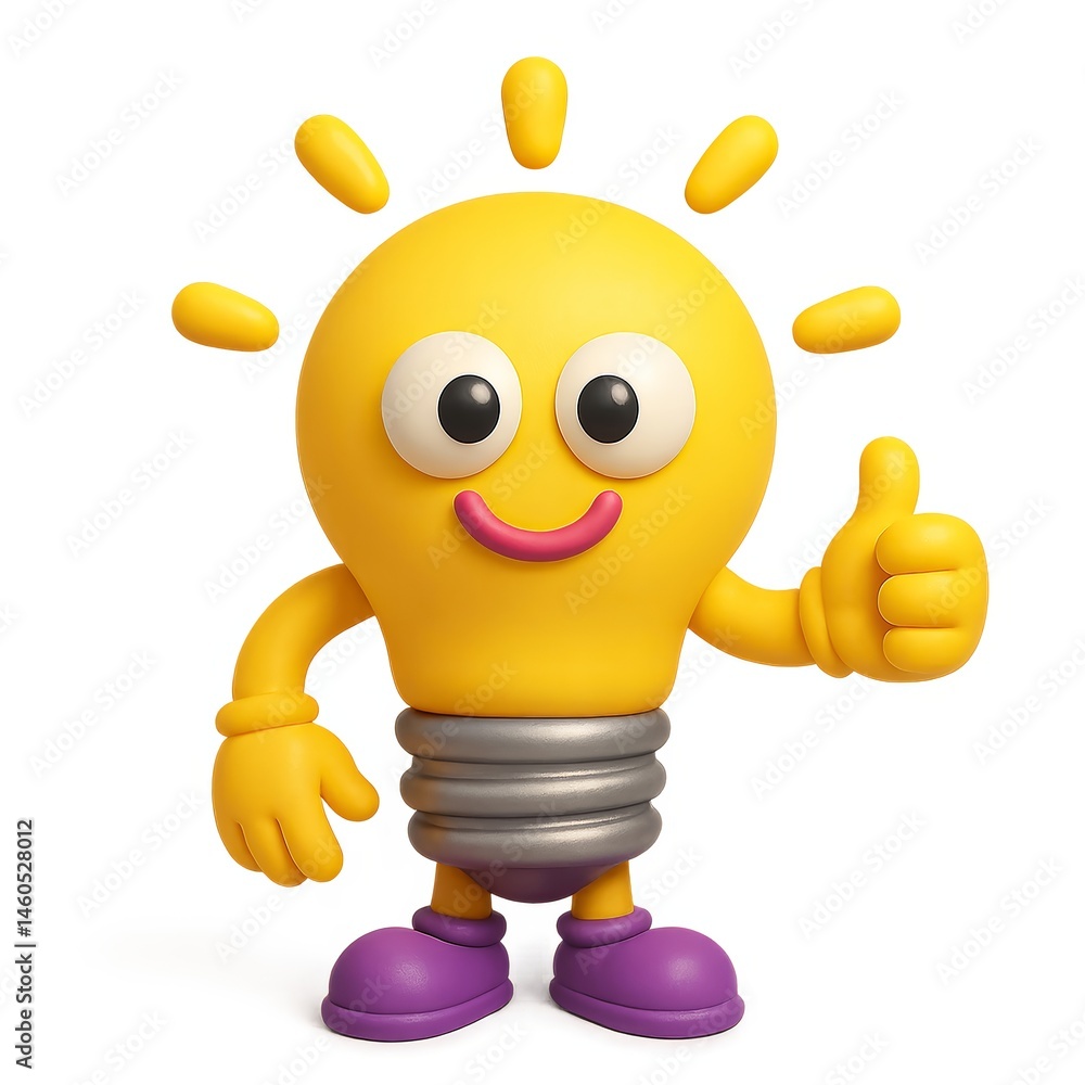 Poster colorful 3d character displaying joy with a thumbs up gesture
