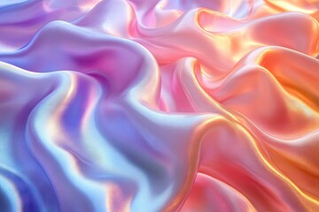 Fototapeta premium Flowing, iridescent fabric with soft, pastel hues.