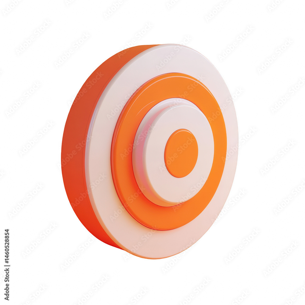 Aufkleber abstract orange and white circular target graphic design element 3d aim on transparent background