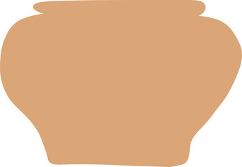 Simple Beige Clay Pot Vector Illustration