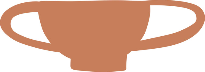 Simple terracotta cup with two handles illustration