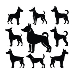 Dog Silhouette Vector Icon Set – Pet SVG Clipart Bundle for Cricut, T-Shirts, Stickers & Animal Lovers, dog silhouette vector, dog svg bundle, pet svg clipart, cricut dog svg, dog breed silhouette svg