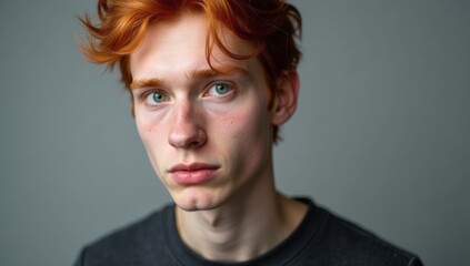 Obraz premium Handsome young man portrait with a casual smile and serious expression