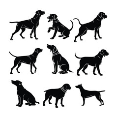 Dog Silhouette Vector Icon Set – Pet SVG Clipart Bundle for Cricut, T-Shirts, Stickers & Animal Lovers, dog silhouette vector, dog svg bundle, pet svg clipart, cricut dog svg, dog breed silhouette svg