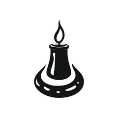 Isolated Candle Icon Silhouette with Transparent Background Light Flames